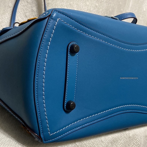 *SOLD*Coach Rogue Leather Tote With Linked Tea Rose In In River/black Copper - Picture 12 of 17